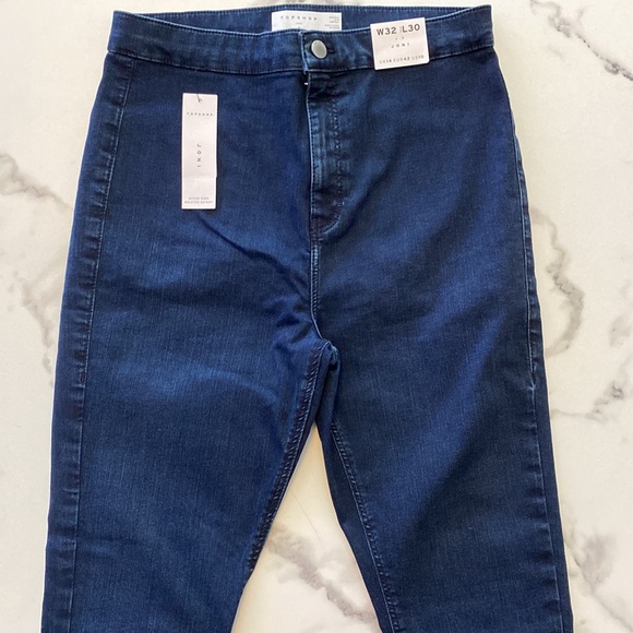 NWOT Topshop Joni High Rise Super Skinny Denim Indigo Blue Jeans Jegging US 10 - Picture 4 of 10
